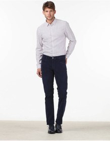 Resim Kip Erkek Slim Fit Korduroy Pantolon - Minimalist Günlük Stil Lacivert 