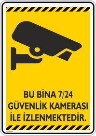 Resim isgtabelam Bu Şantiye 7/24 Güvenlik Kamerası Ile Izlemektedir/v3-2/50x70cm/fosforluetiket 