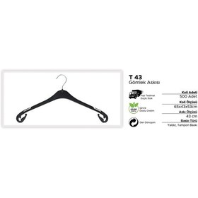 Resim Uzmangrupraf Uzman Grup Raf Elbise Askısı-Plastik Askı-20'Li Paket-T43 Siyah 