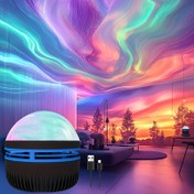 Resim 1 Adet Aurora Projektörü - USB ve Pil ile Çalışan, Uzaktan Kumandalı, ABS Malzeme, Siyah, Yatak Odası, Oyun Odası, Parti, Noel Süslemesi için Uygun 