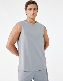 Resim Koton Rahat Kalıp Kolsuz Basic Bisiklet Yaka Spor Atleti Gri 6wam30013nk Gri 