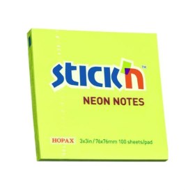 Resim Stickn 76x76mm Yapışkanlı Not Kağıdı Neon Limon Sarı 100 Yaprak 12 Paket 21133 
