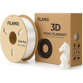 Resim FİLAMİX Silk PLA Filament 1.75mm 1Kg-Beyaz 