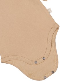 Resim Civil Baby Düz Renkli Uzun Kol 3-9 Ay Çıtçıtlı Badi - Kahverengi - Sütlü Kahve / 9-12 Ay 