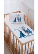 Resim %100 Pamuk Anne Yanı Beşik Nevresim Takımı 60x100 Frozen Princess 