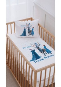 Resim %100 Pamuk Anne Yanı Beşik Nevresim Takımı 60x100 Frozen Princess 