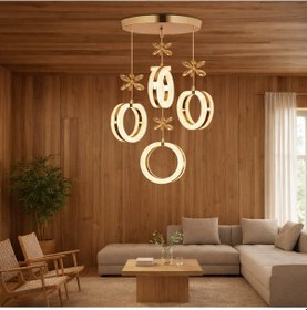 Resim Alya 4lü Krom Plafonyer Kumandalı 3 Renk Led Secenekli Salon Mutfak Oturma Odası Avize Altın - Gold 