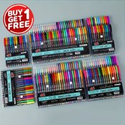 Resim 12 Vivid Glitter Jel Kalemi - Yazmak, Renklendirmek, Doodling, Scrapbooking ve Günlük Yazmak İçin İdeal - Düzgün Yazma Deneyimi İçin Mavi ve Kırmızı Jel Mürekkep Kalemleri İçerir, Çift Uçlu 