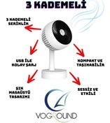 Resim Voground Taşınabilir Şarjlı Mini Fan 3 Derece Portatif Fan Vantilatör Klima Şarjlı Soğutucu Serinletici 