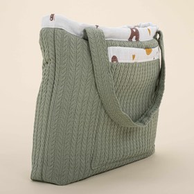 Resim Bebek Bakım Çantası - Koyu Yeşil Örgü - Galaksi ve Harfler 