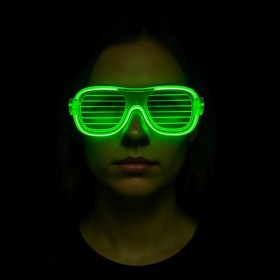 Resim Yeşil LED Işıklı Parti Gözlüğü – Neon 3 Modlu 