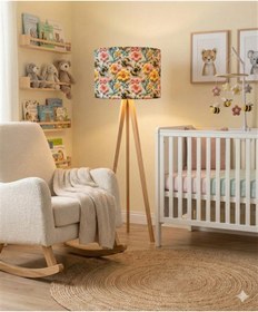 Resim Arılar Ve Çiçekler Desenli Kumaş Lambader Başlığı Sadece Başlık Çok Renkli 