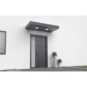 Resim KORRAIN ELITE SOLO TEK PANEL-ALÜMİNYUM KAPI ÜSTÜ SPOTLU SUNDURMA-DRENAJLI TASARIM-ANTRASİT GRİ- SOL 