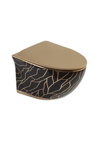 Resim Et-h203as2 Asma Klozet Parlak Altın & Siyah 