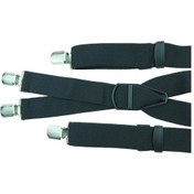 Resim Siyah Pantolon Askısı Dört Metal Klipsli 