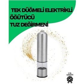 Resim Şeffaf Hazneli Elektrikli Tuz Karabiber Öğütücü Pilli Taşınabilir Mutfak Aleti Siyah 