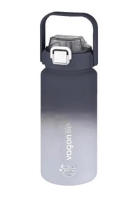Resim Vagonlife Siyah - Beyaz 1500ml Pipetli/pipetsiz Kullanım Motivasyon Matarası 