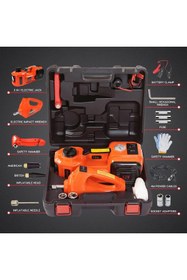 Resim ekinler el aletleri Elektrikli Kriko Kiti 5 Ton 12V Hidrolik Kriko Seti, Darbe Anahtarı Ve Şişirm 