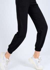 Resim Modoo Tekstil Unisex Siyah Paçası Lastikli Eşofman Altı 