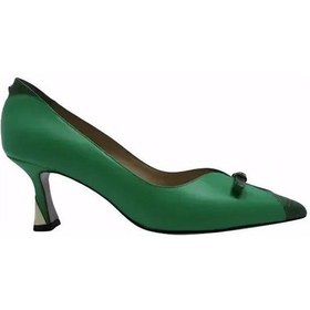 Resim Poletto Hakiki Deri Yesıl Ayakkabı Stiletto 9841 115-1194 Yeşil 