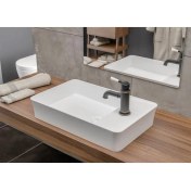 Resim Bocchı Vessel Tezgah Üstü Dikdörtgen Bat. Banklı 60X38CM. Lavabo - P.beyaz 