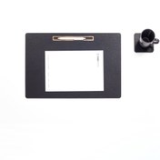 Resim Turgut Office Deri Toplantı Sümeni Siyah Yatay Ahşap Detaylı 49x34cm 