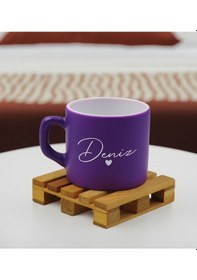 Resim Bk Gift Kişiye Özel İsimli Mor Renkli Middle Çay & Kahve Fincanı-1, Arkadaşa Hediye, Sevgiliye Hediye, Doğum Günü Hediyesi Kobitmeyencom32485 Bk Gift 