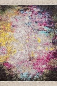 Resim On The Clouds Batik Desenli Renk Geçişli Dijital Baskı Yıkanabilir Kaymaz Taban Salon Halısı ve Yolluk MEG1002, 100 x 300 