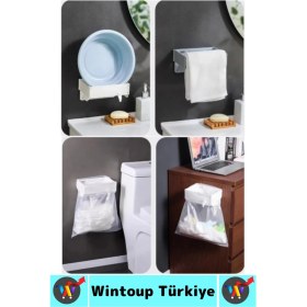 Resim Wintoup Kendinden Yapışkanlı Mutfak Banyo Balkon Ofis Kamp Piknik Katlanabilir Çöp Poşeti Tutucu Aparat 