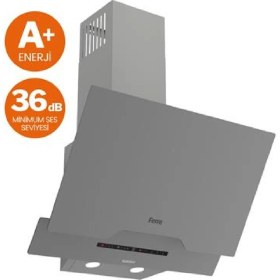 Resim Ferre D065-SA Gri Silentart Davlumbaz Duvar Tipi Cam Malzeme ile Şık Tasarım 