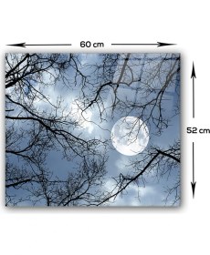 Resim Decorita Gece Desen | Cam Ocak Arkası Koruyucu | 52cm x 60cm 