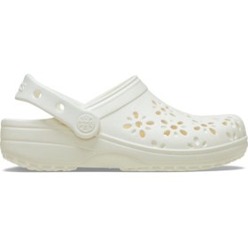 Resim Crocs Classic Floral Cut Out Clog Kadın Beyaz Terlik 210927-0WV 