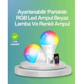 Resim Hsc Bilişim 9 Watt Beyaz Işık ve Renk Ayarlı Akıllı LED Ampul 