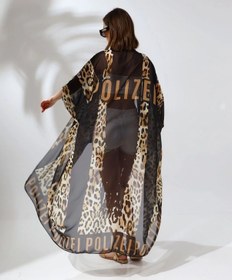 Resim Assema Kadın Rahat Kesim Şifon Kimono - Leopar Çok Renkli 