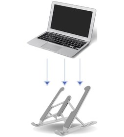 Resim Ayarlanabilir Plastik Dizüstü Destek Tabanı Katlanabilir Taşınabilir Laptop Sehpası Yükseltici 4741 Antik Beyaz 