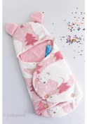 Resim Ayıcık Figürlü Kız Bebek Kundak Pembe 