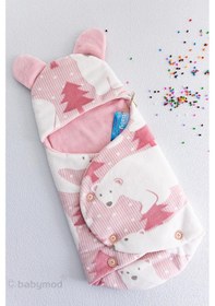 Resim Ayıcık Figürlü Kız Bebek Kundak Pembe 