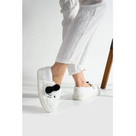 Resim Kadın Yumuşak Tüylü Peluş Panduf Terlik Ev Panduf 