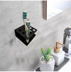 Resim Ardini Kendinden Yapışkanlı Ve Vidalı Diş Fırçalık 6'lı Macunluklu Mat Siyah Mat Siyah 