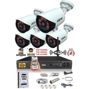 Resim IDS 5 Kameralı 5 Mp Lensli 1080P Full HD Kamera Seti - Gece Görüşlü - Su Geçirmez - Cepten İzle 