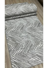 Resim Arbese Kaymaz Taban Halı Koridor Antre Mutfak Yatak Odası Kesme Jel Yolluk Gri-1008 