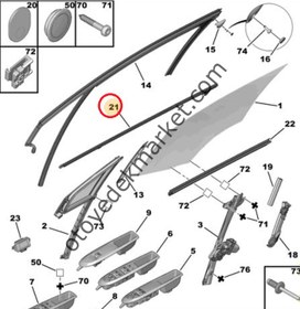 Resim CİTROEN C4 - DS4 (2012-2018) SOL ÖN CAM DIŞ FİTİLİ (ORJİNAL) 