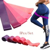 Resim 5 adet/takım Taşınabilir Mor Saçlı Gradyan Fitness Direnç Bantları - Elastik Güçlendirme Ekipmanı Yoga, Spor Salonu, Pilates | Hafif Gerilim, Yığınlanabilir Tasarım, Karışık Renkler, Kadın Ağırlık Kaldırma, Yoga Bantları, Spor Salonu Egzersiz Ekipmanı, Şık Egzersiz Ekipmanı, Dayanıklı Egzersiz Bantları 