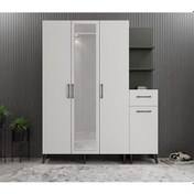 Resim Açelya Aynalı Portmanto Vestiyer Ayakkabılık Fb - M3 Montaj Dahil 140 Cm 