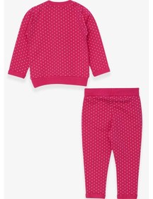 Resim Breeze Kız Bebek Taytlı Takım Simli Puantiye Baskılı Fuşya 