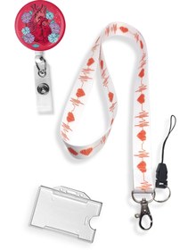 Resim StormiStoretr Ekg 3lü Anatomik Kalp Set Boyun Ipi Telefon Askısı Yoyo Anahtarlık Yaka Kartı 