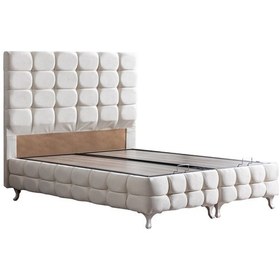 Resim Setaymobilya Baza, Duke Lux Çift Kişilik Krem Baza + Başlık Seti, Mdf, Setay 