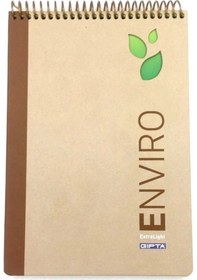 Resim Gıpta Enviro Spiralli Sert Kapak Bloknot A4 Düz 100 Yaprak Kraft 2920 