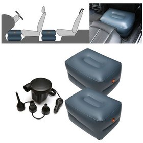 Resim Sones Z44q1 2xsmall Kare Tabure + Araba Pompası Evrensel Araba Seyahat Şişme Tabure 