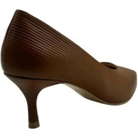 Resim Kemal Tanca 175 9841 152 Kadın Hakiki Deri Topuklu Ayakkabı Stiletto Taba 